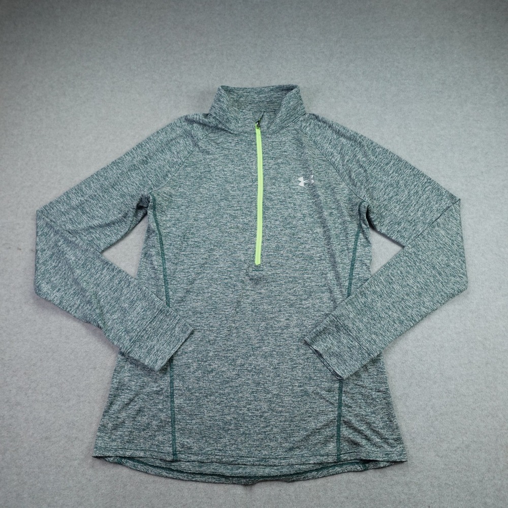 Under Armour Pullover Womens Medium Green Space Dye  1/4 Zip Active Top